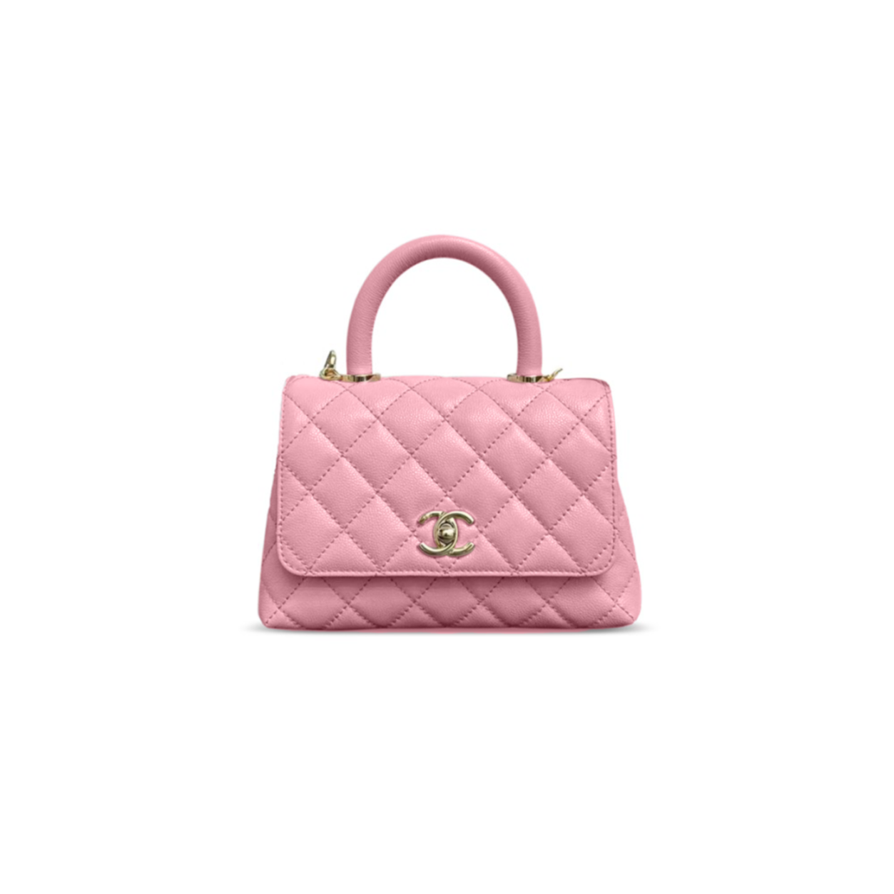 CHANEL CAVIAR QUILTED MINI FLAP BAG WITH TOP HANDLE AS2215 (19*13*9cm)